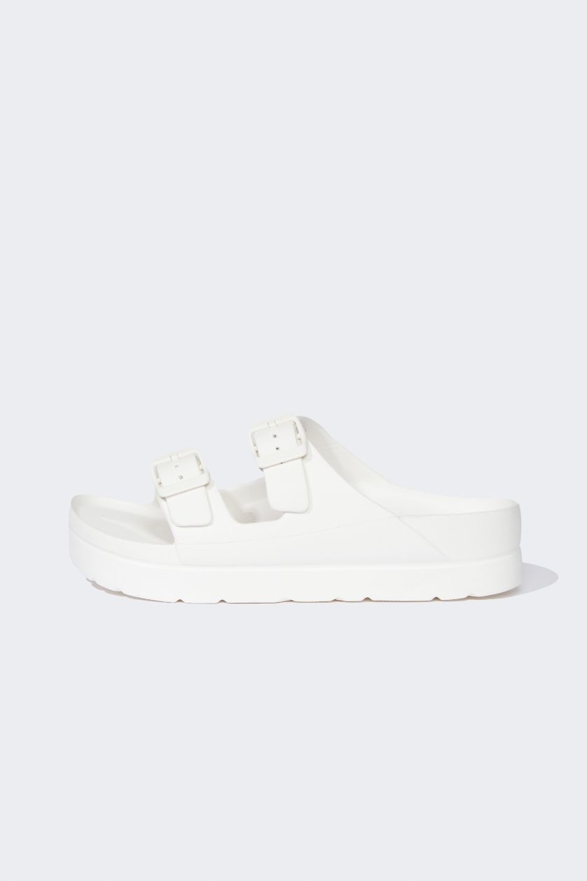 Kadın Beyaz Kadın Yüksek Taban Çift Bantlı Eva Terlik