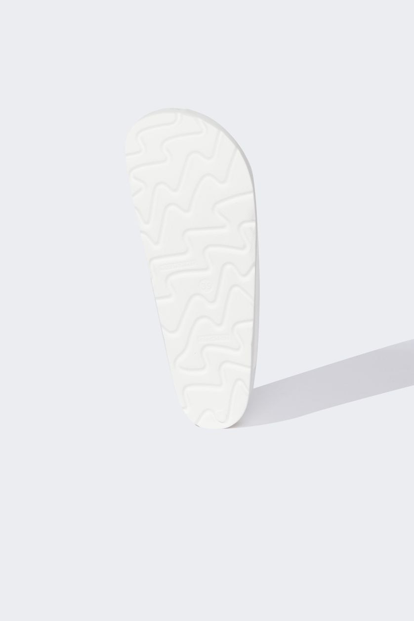 Kadın Beyaz Kadın Yüksek Taban Çift Bantlı Eva Terlik