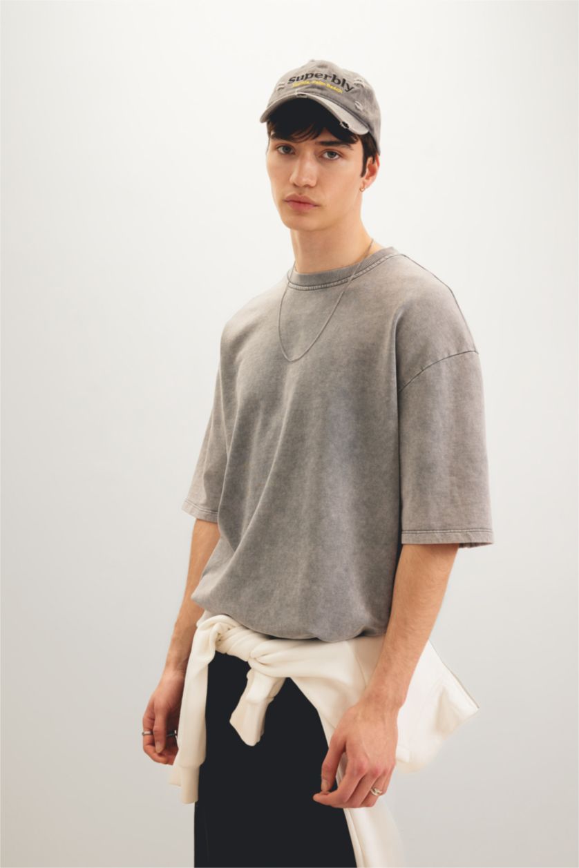 MAN Grey Loose Fit Short Sleeve T-Shirt