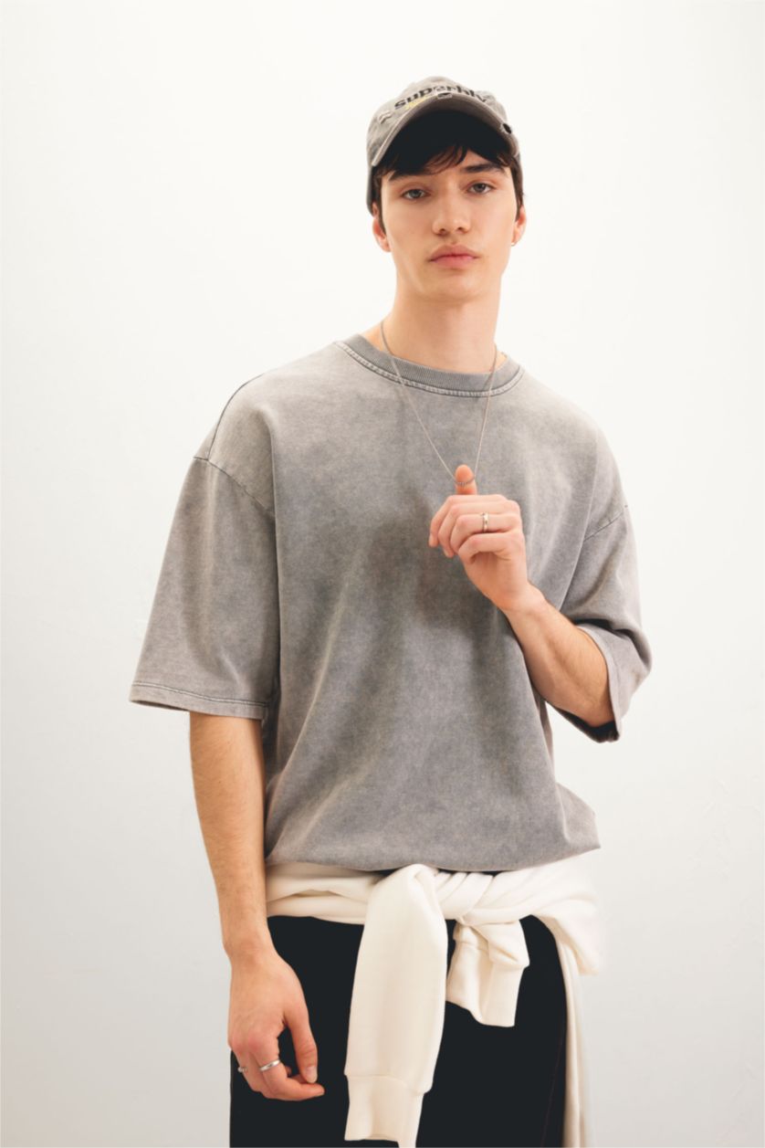 MAN Grey Loose Fit Short Sleeve T-Shirt