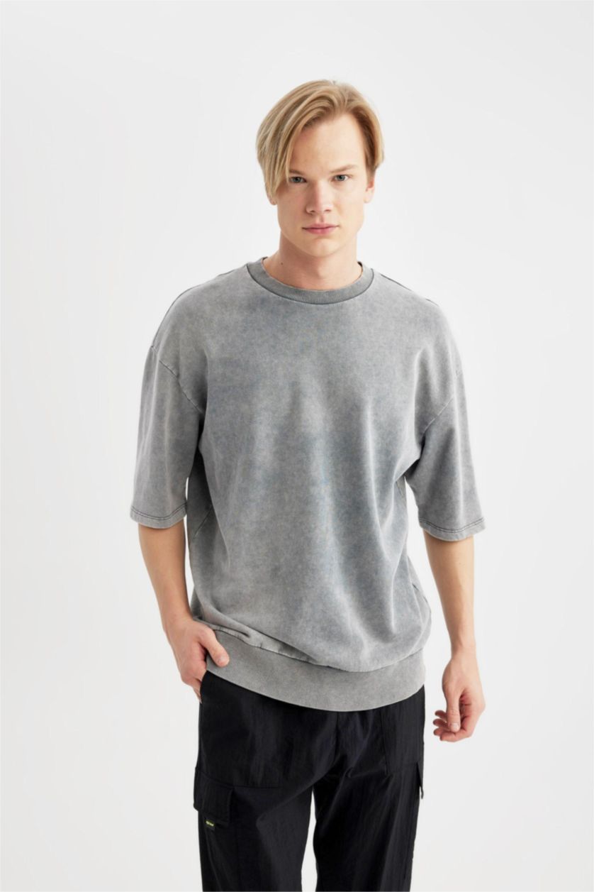 MAN Grey Loose Fit Short Sleeve T-Shirt