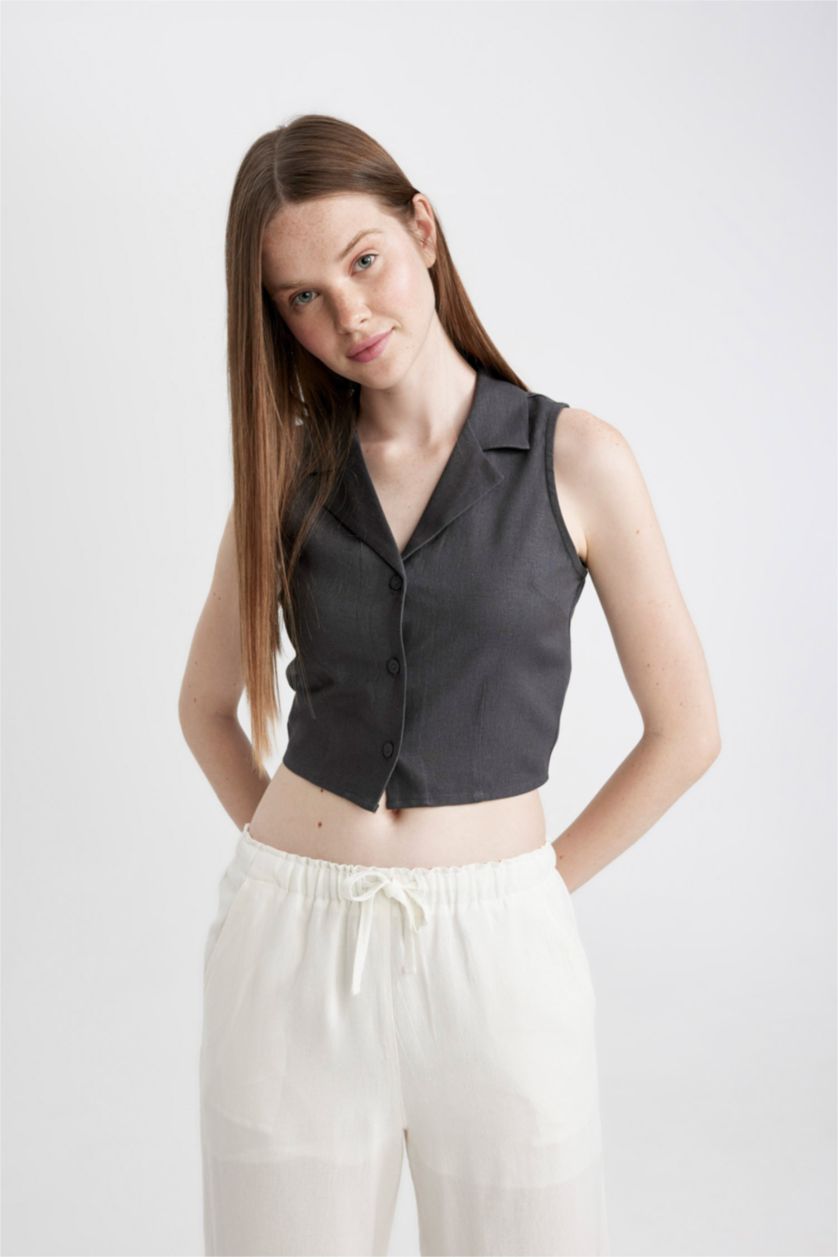 Женщины Антрацит Жилет приталенного кроя