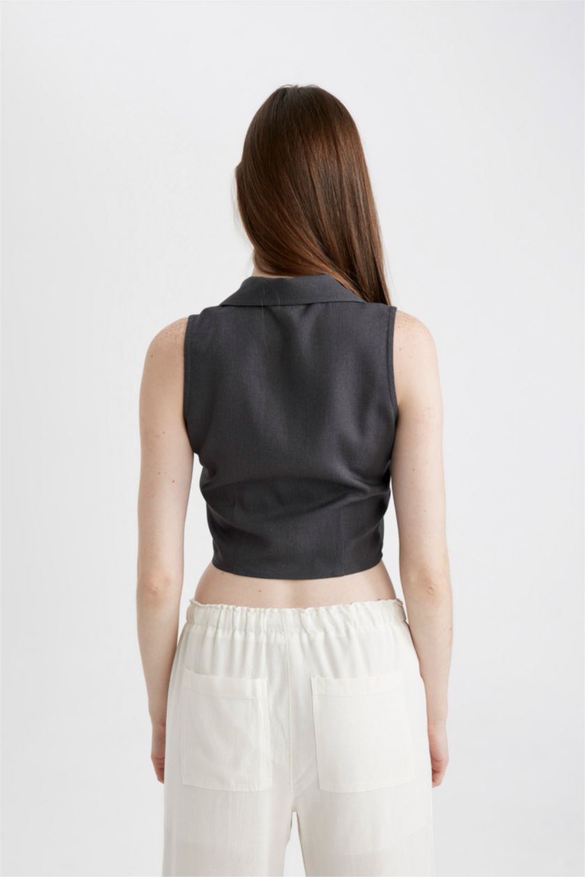 Женщины Антрацит Жилет приталенного кроя