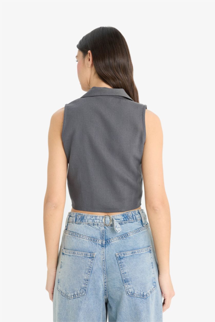 Женщины Антрацит Жилет приталенного кроя