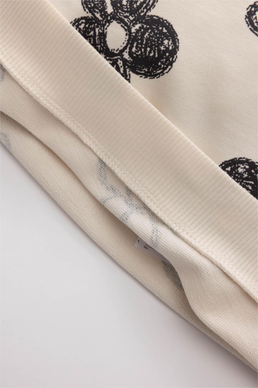 Kız Bebek Açık Pembe Kız Bebek Çiçekli Sweatshirt Tayt 2'li Takım