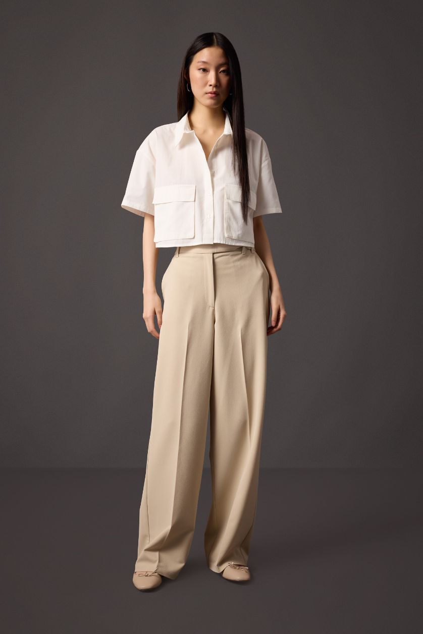 WOMAN White Oversize Short Sleeve Shirt