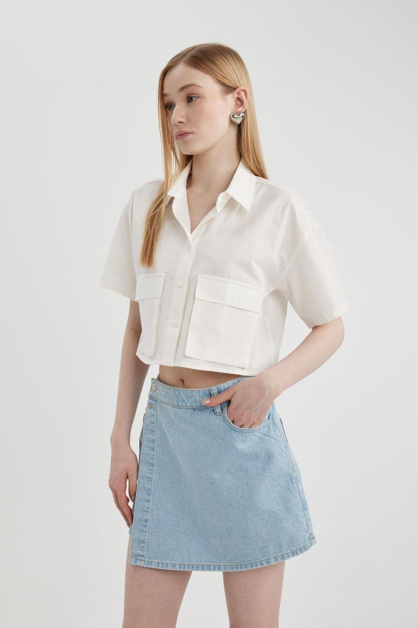 WOMAN White Oversize Short Sleeve Shirt
