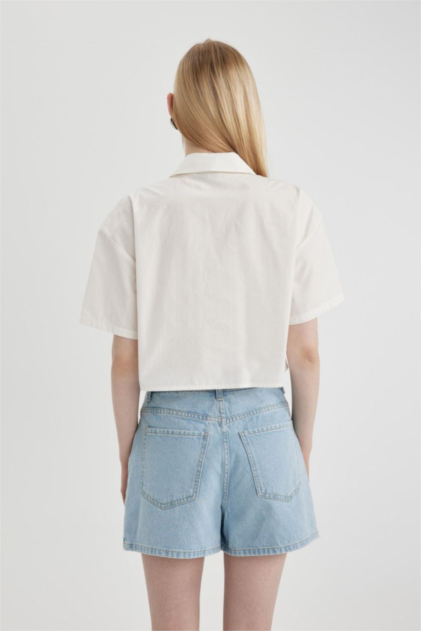 WOMAN White Oversize Short Sleeve Shirt