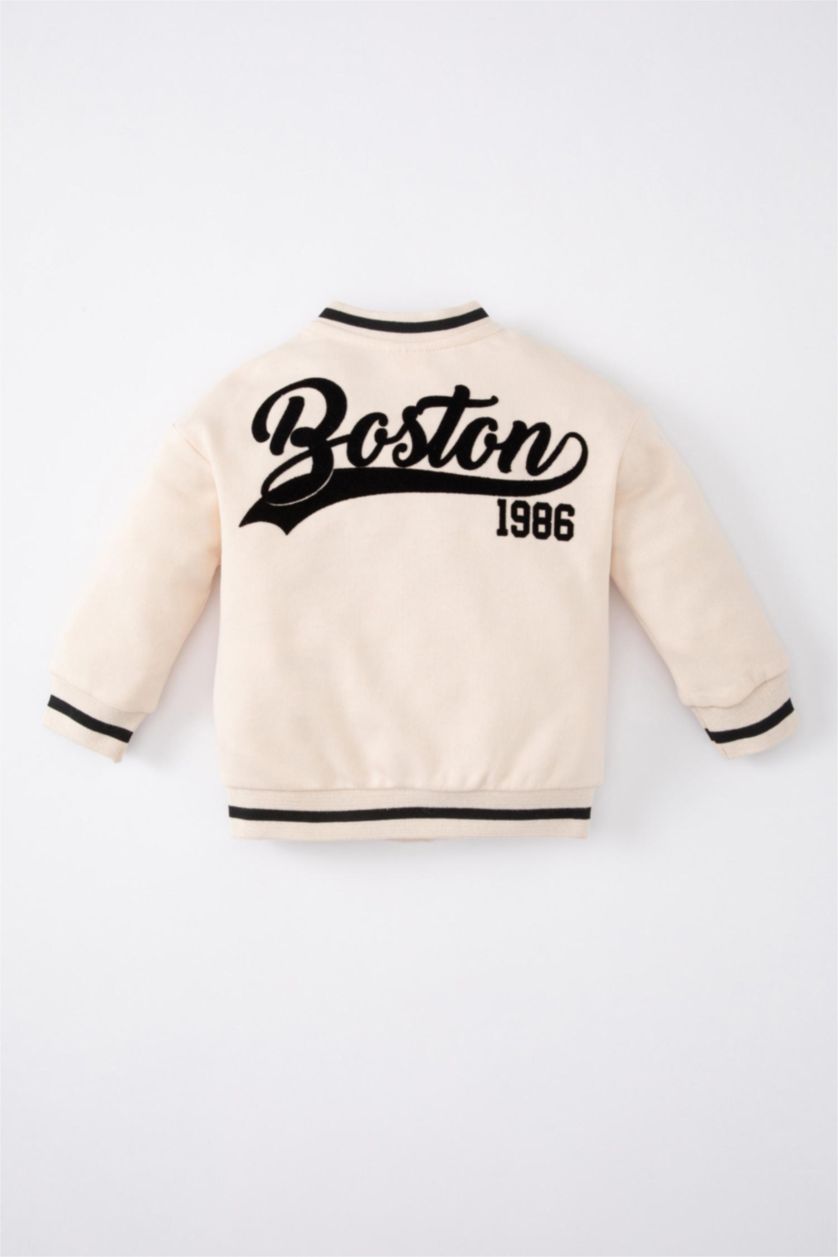 BABY GIRL Light Pink Baby Girl College Collar Bomber Jacket