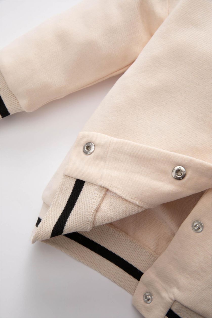 BABY GIRL Light Pink Baby Girl College Collar Bomber Jacket