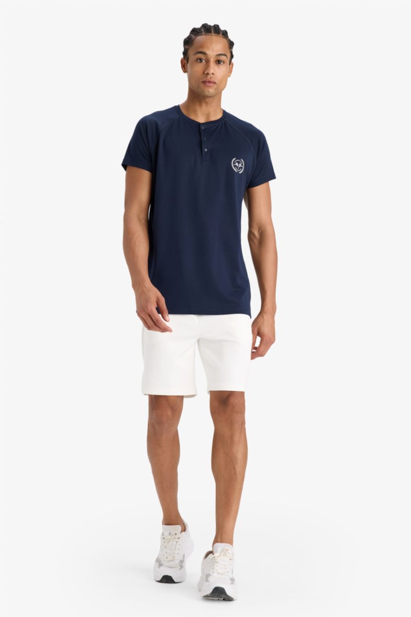 MAN NAVY DeFactoFit Standard Fit Crew Neck Printed Sports T-Shirt