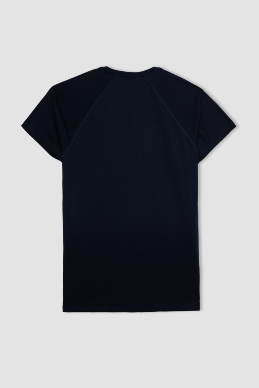 MAN NAVY DeFactoFit Standard Fit Crew Neck Printed Sports T-Shirt