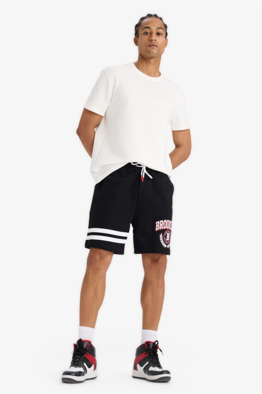 رجالي أسود شورت قصير كارجو قصة عادية بجيب من DeFactoFit