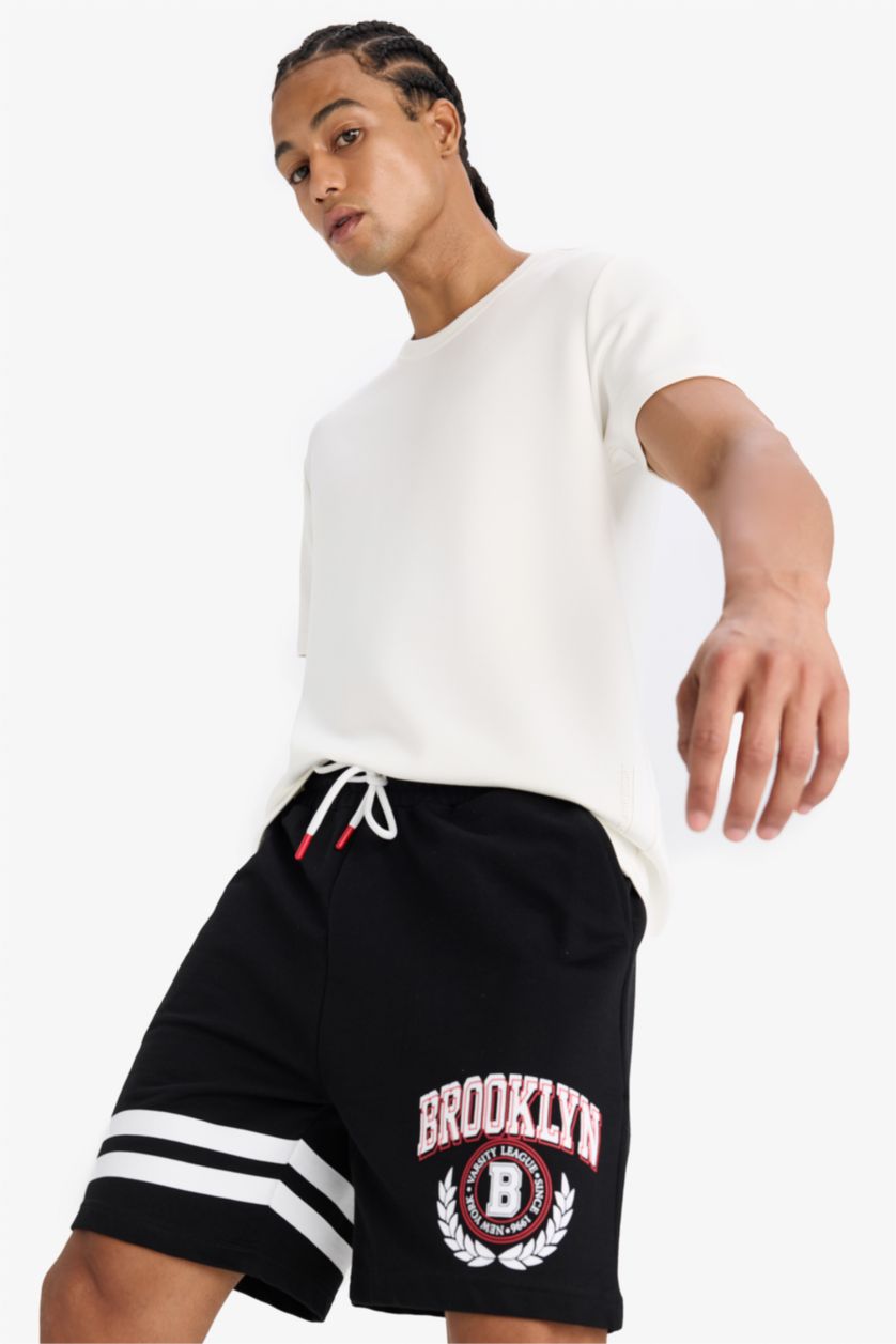 رجالي أسود شورت قصير كارجو قصة عادية بجيب من DeFactoFit