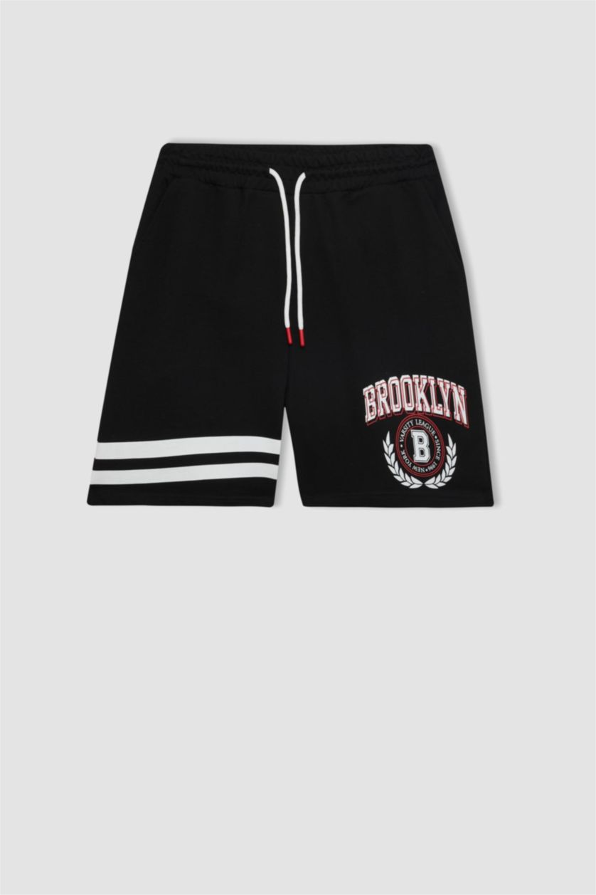 رجالي أسود شورت قصير كارجو قصة عادية بجيب من DeFactoFit