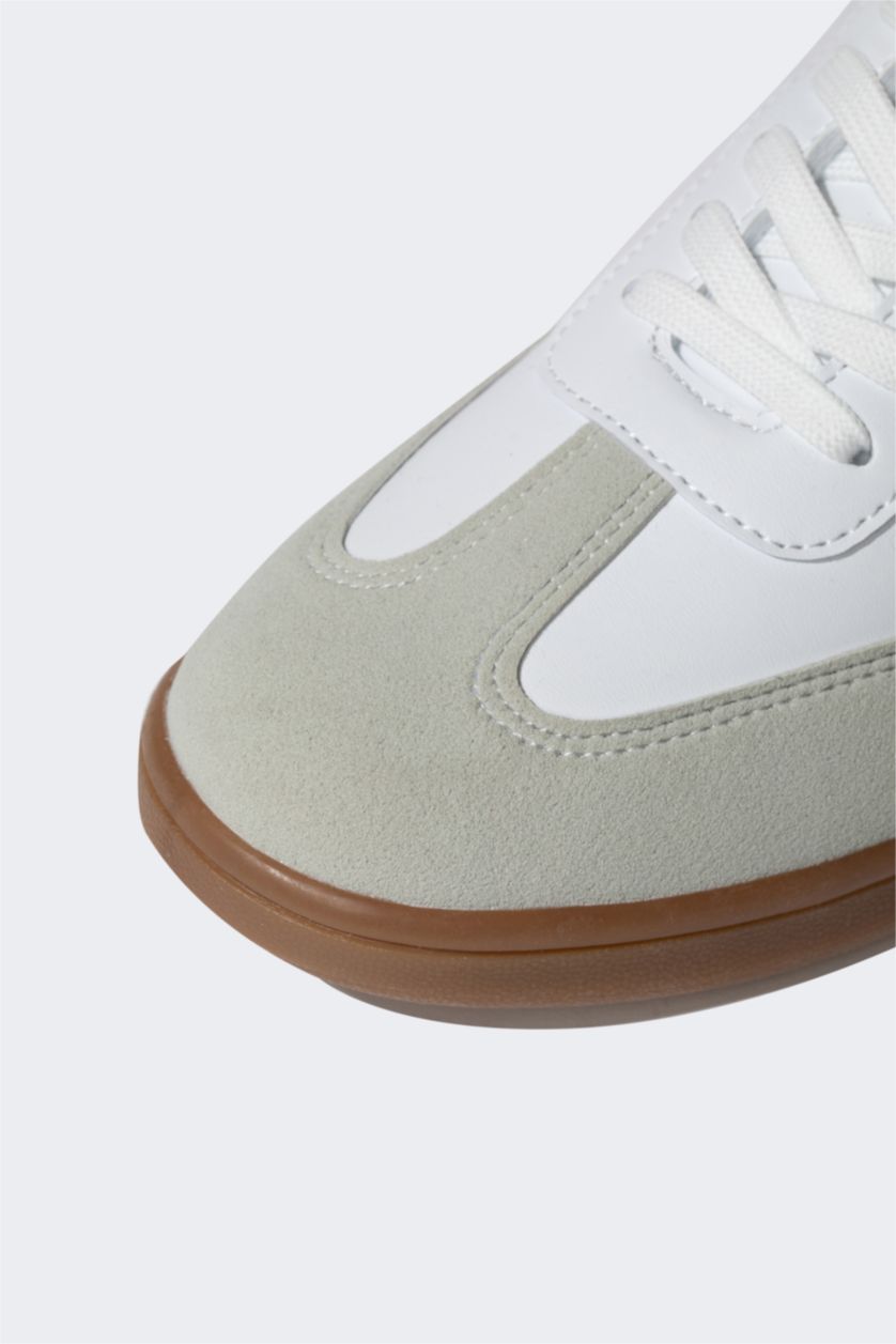 رجالي أبيض سنيكرز رجالي جلد صناعي