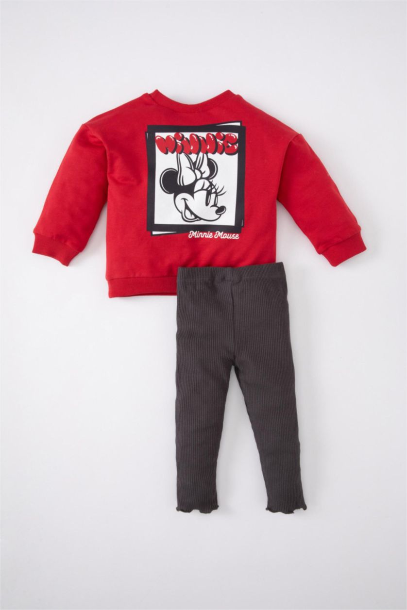 BABY GIRL Red Baby Girl Disney Mickey & Minnie Sweatshirt Leggings 2 Piece Set
