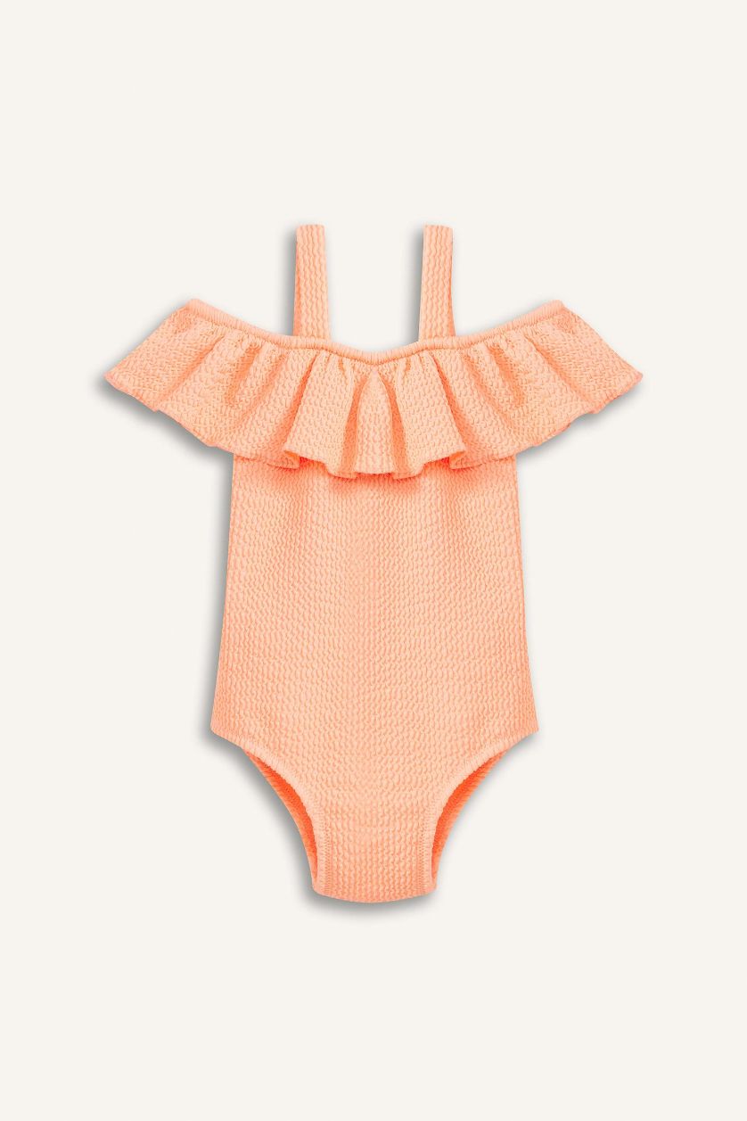 Baby Girl Neon Salmon Baby Girl Swimsuit