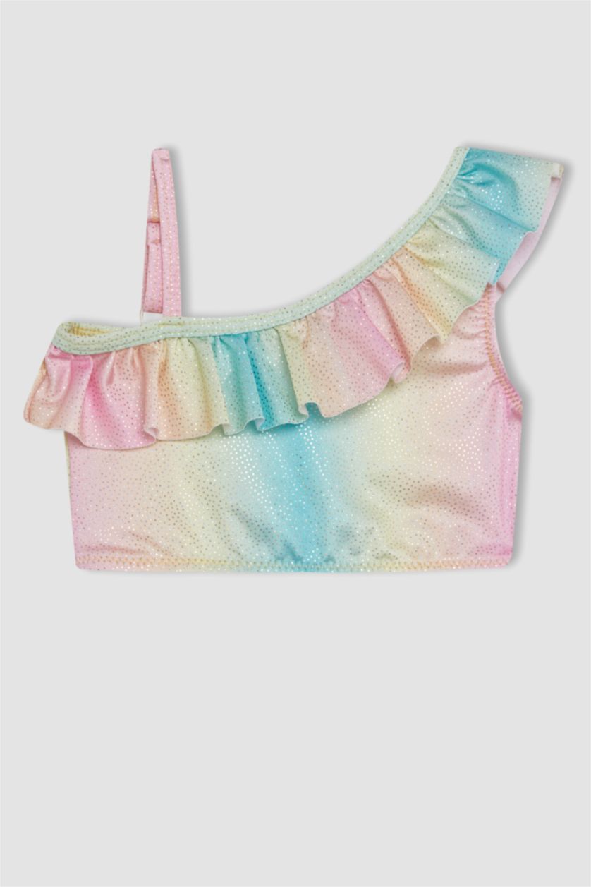 BABY GIRL White Baby Girl Ruffled Colorful 2 Piece Bikini Set