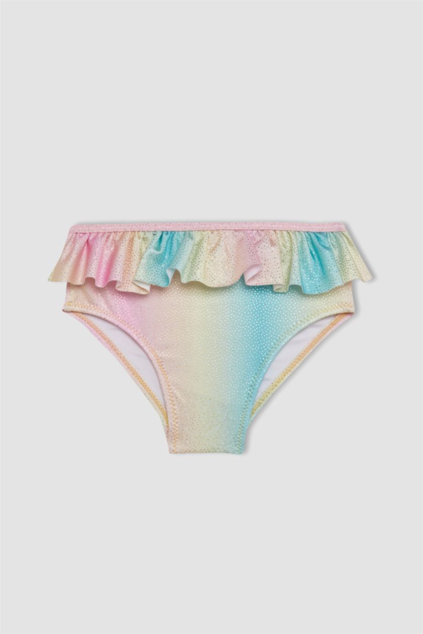 BABY GIRL White Baby Girl Ruffled Colorful 2 Piece Bikini Set