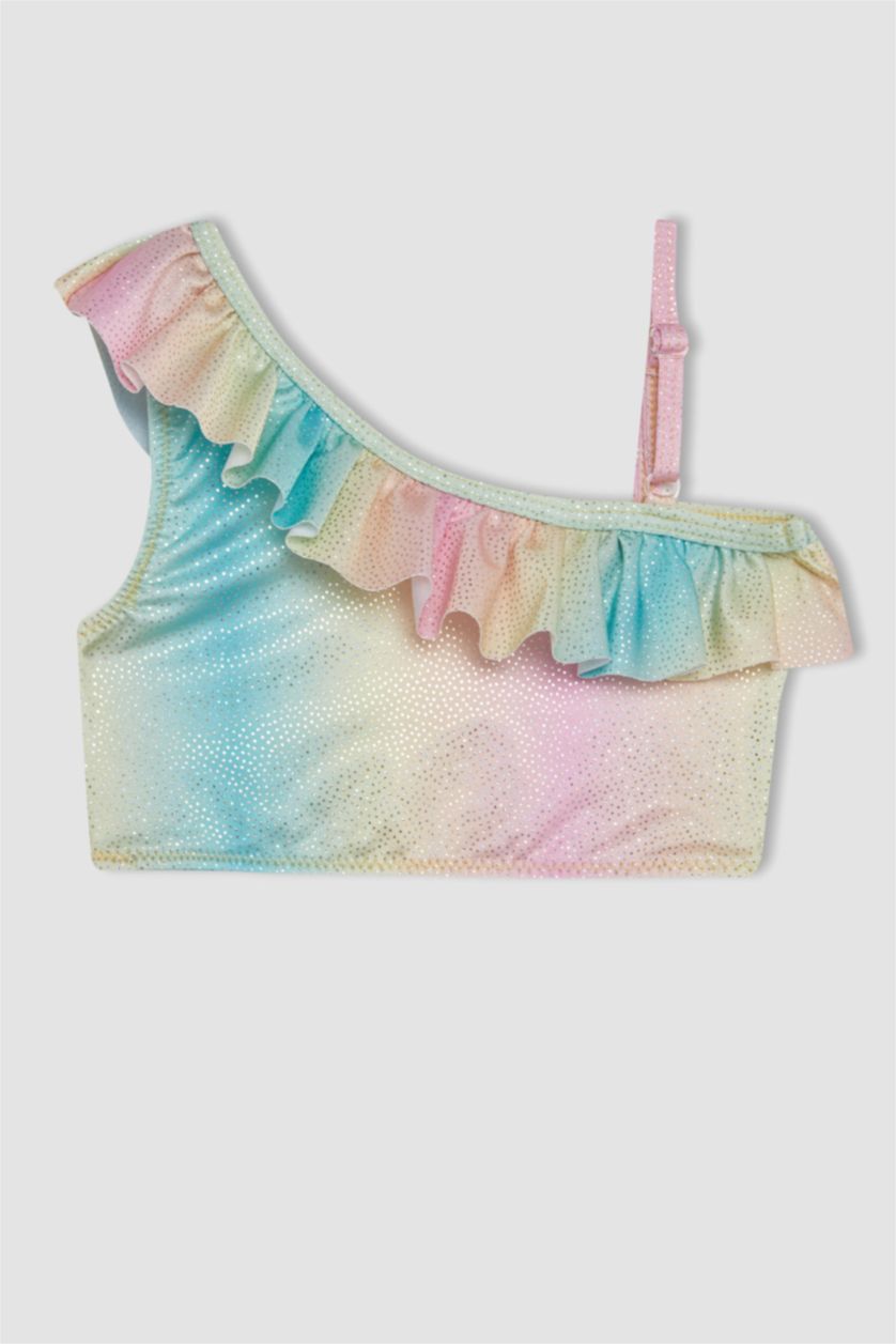 BABY GIRL White Baby Girl Ruffled Colorful 2 Piece Bikini Set