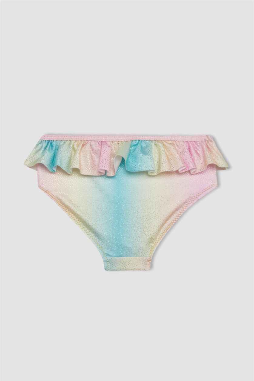 BABY GIRL White Baby Girl Ruffled Colorful 2 Piece Bikini Set