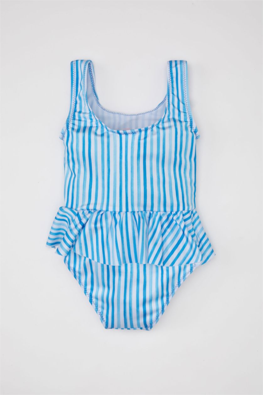 Kız Bebek Beyaz Desenli Mayo Kız Bebek