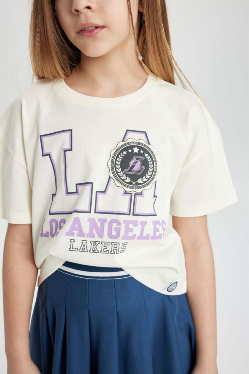 بناتي بيج فاتح تيشيرت نص كم من لوس أنجلوس ليكرز
