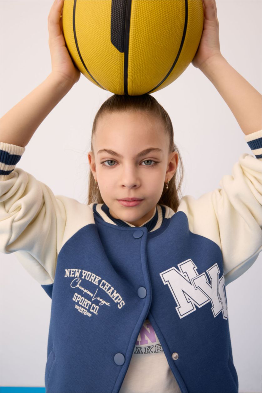 Девочки и подростки Индиго Кардиган с круглым вырезом из плотной ткани для девочек