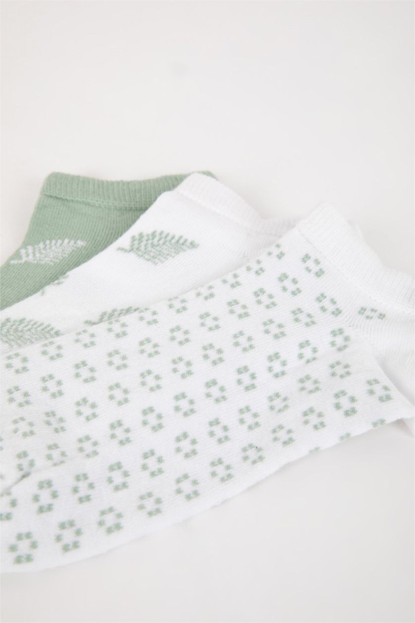 Kadın Karma Kadın 3'lü Pamuklu Patik Çorap