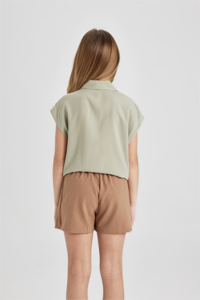 FILLES Vert Chemise À Manches Courtes pour Fille