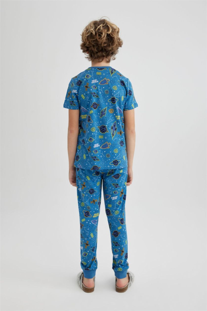 BOYS & TEENS Indigo Boy Patterned Short Sleeve 2 Piece Pajama Set