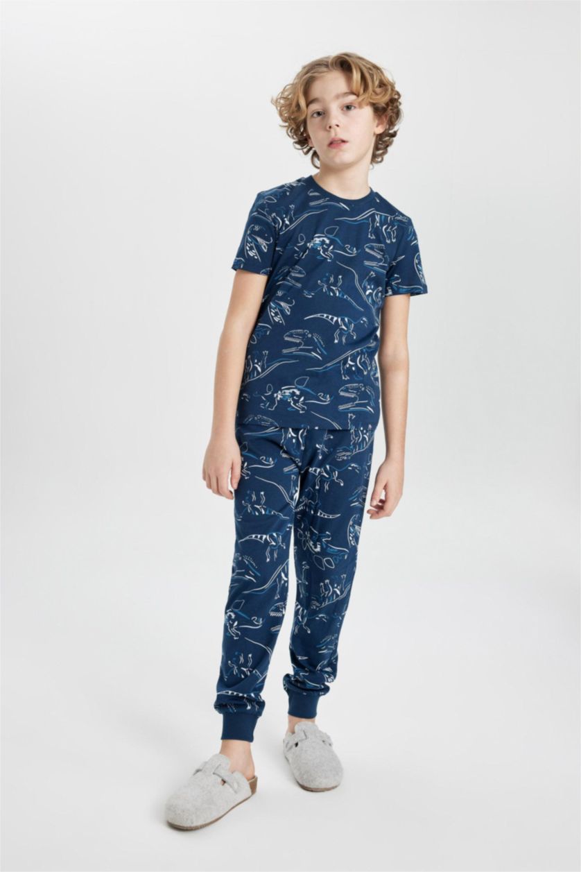 GARÇONS Indigo Ensemble Pyjama Imprimé Dinosaure à Manches Courtes pour Garçon