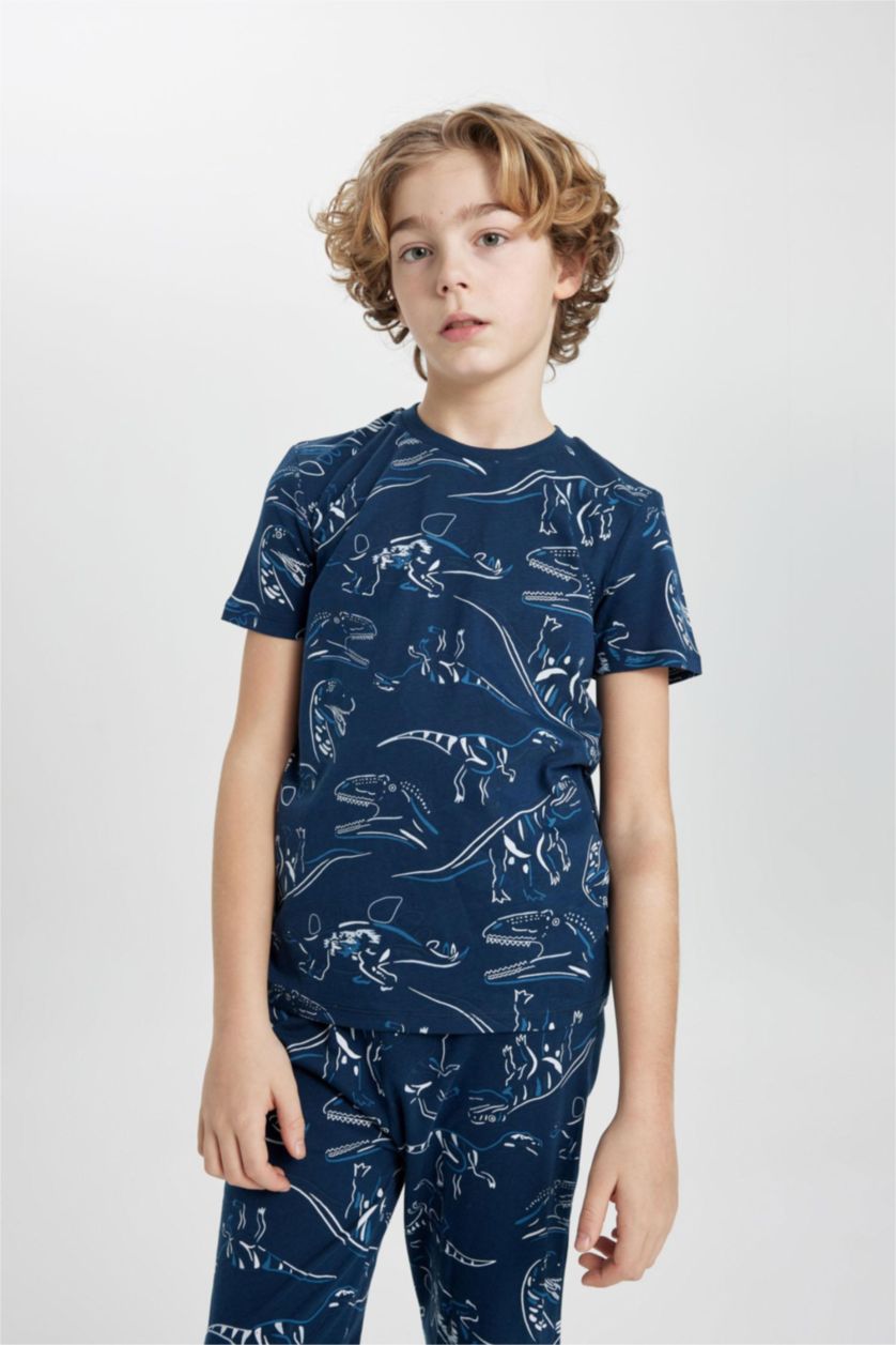 GARÇONS Indigo Ensemble Pyjama Imprimé Dinosaure à Manches Courtes pour Garçon