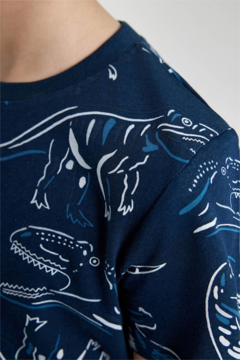 GARÇONS Indigo Ensemble Pyjama Imprimé Dinosaure à Manches Courtes pour Garçon