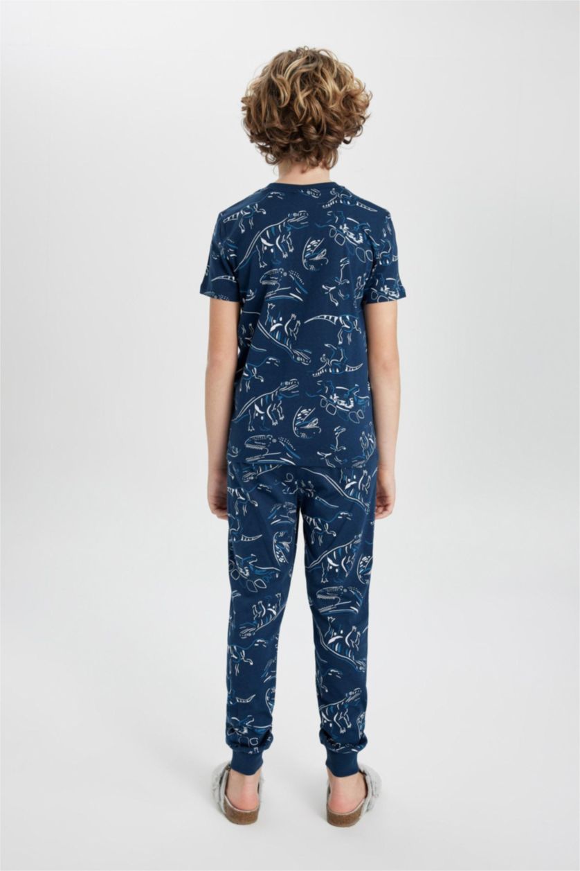 GARÇONS Indigo Ensemble Pyjama Imprimé Dinosaure à Manches Courtes pour Garçon