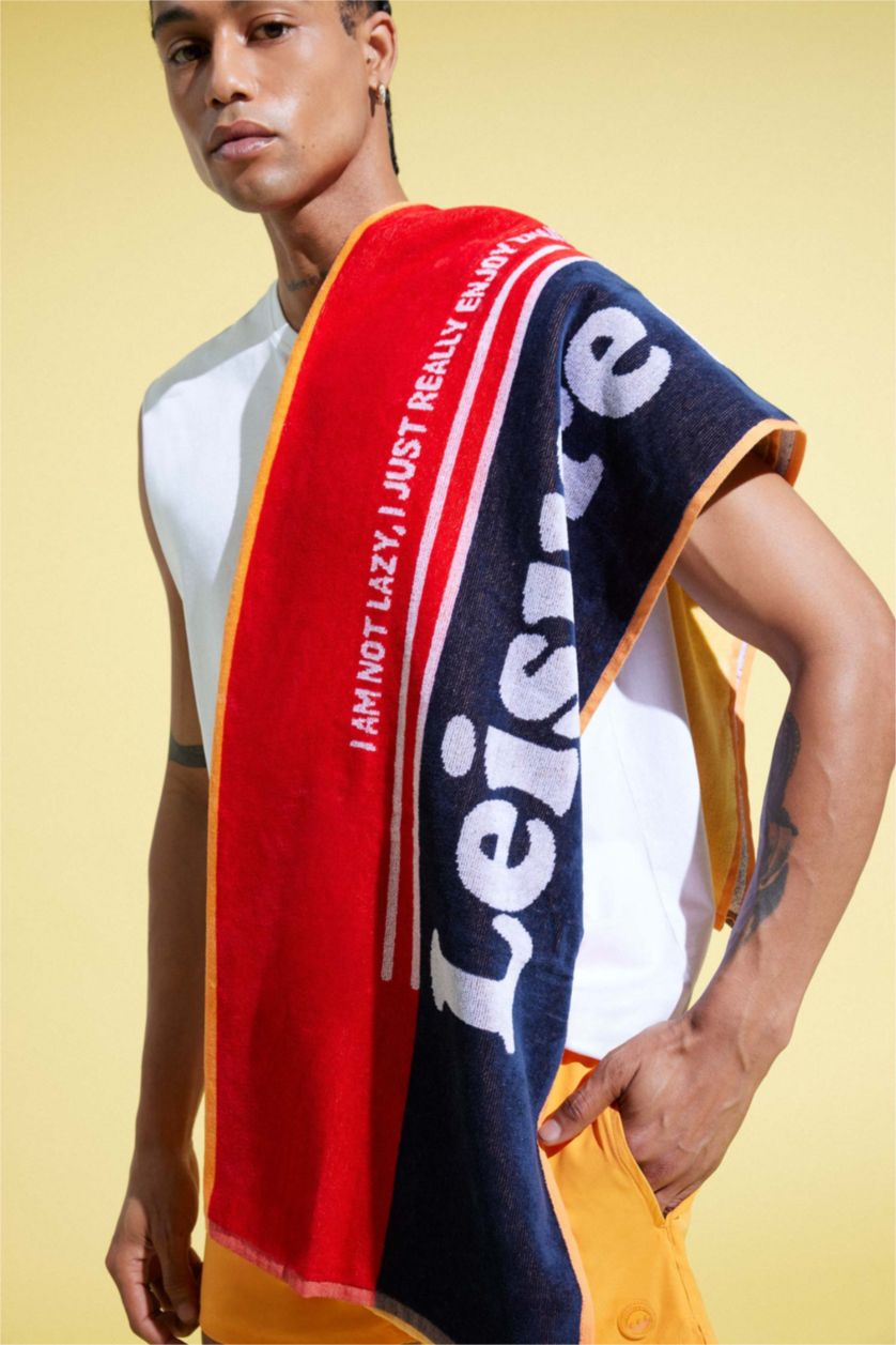 Erkek Karma Erkek Çizgili Pamuklu Plaj Havlusu