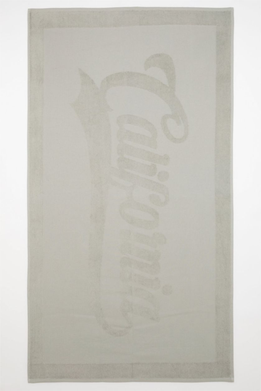 رجال رمادي داكن منشفة بحر قطن رجالي منقوش