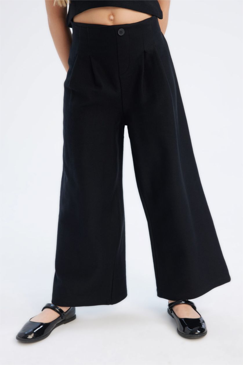 Kız Çocuk - Genç Kız Siyah 2'li Takım Basic Düz Kolsuz Tişört Pantolon Kız Çocuk