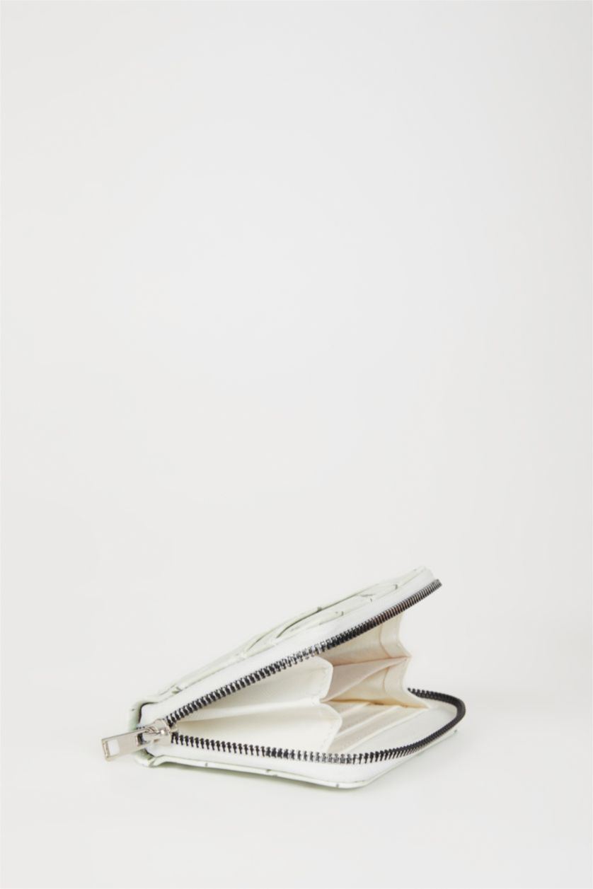 Kadın Mint Kadın Çiçek Desenli Suni Deri Cüzdan