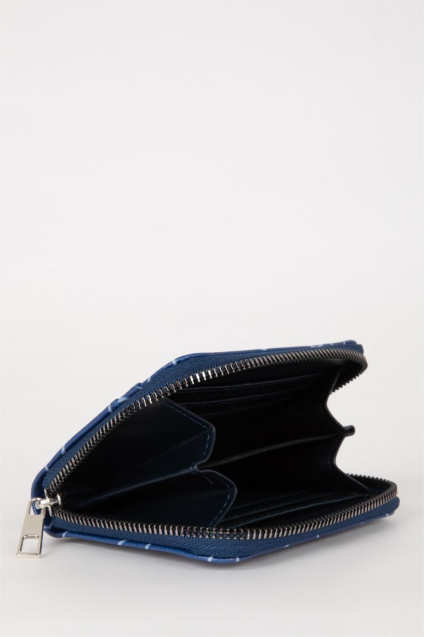 Kadın Jean Melanj Kadın Kalp Baskılı Suni Deri Cüzdan