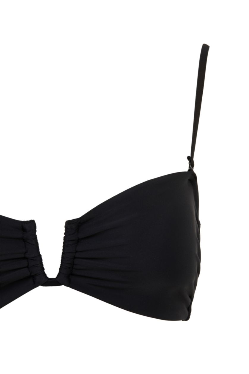 Kadın Siyah Regular Fit Bikini Üstü-Fall in Love