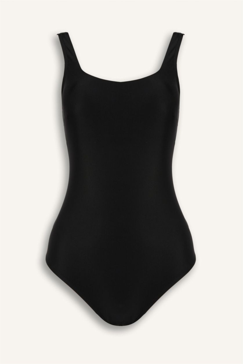 Әйелдерге қара Regular Fit суға шомылу киімі