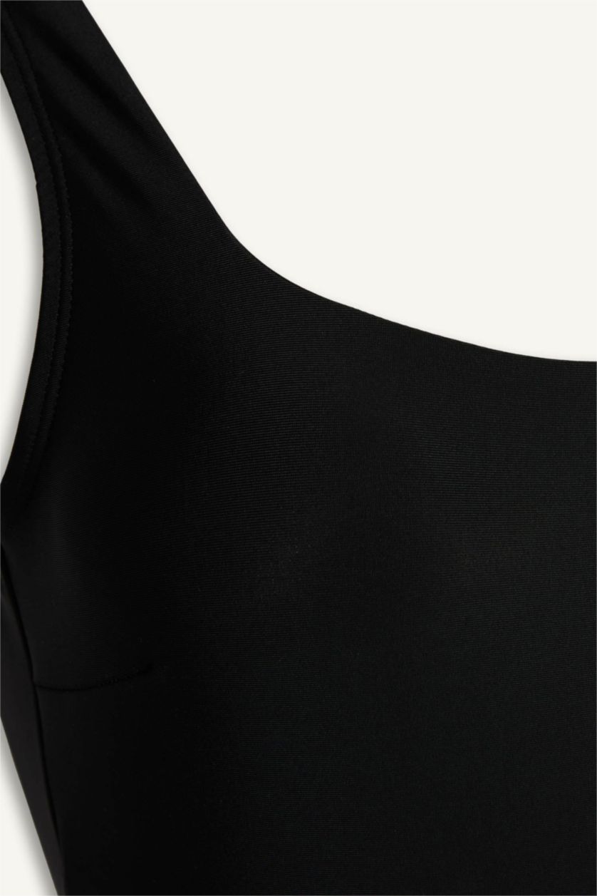 Әйелдерге қара Regular Fit суға шомылу киімі