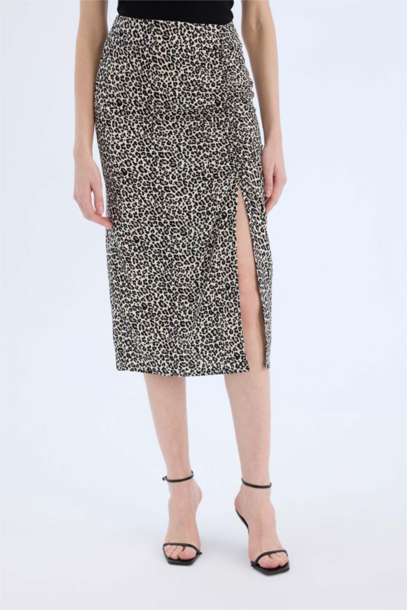 Әйелдерге экру жануар a сызығы орташа ұзындық Тоқылған юбка