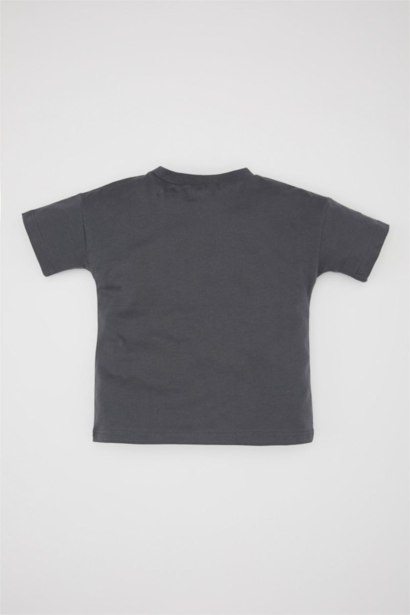 BÉBÉ GARÇON Anthracite T-Shirt à Manches Courtes Col rond  Imprimé à Motif Tigre pour Bébé Garçon