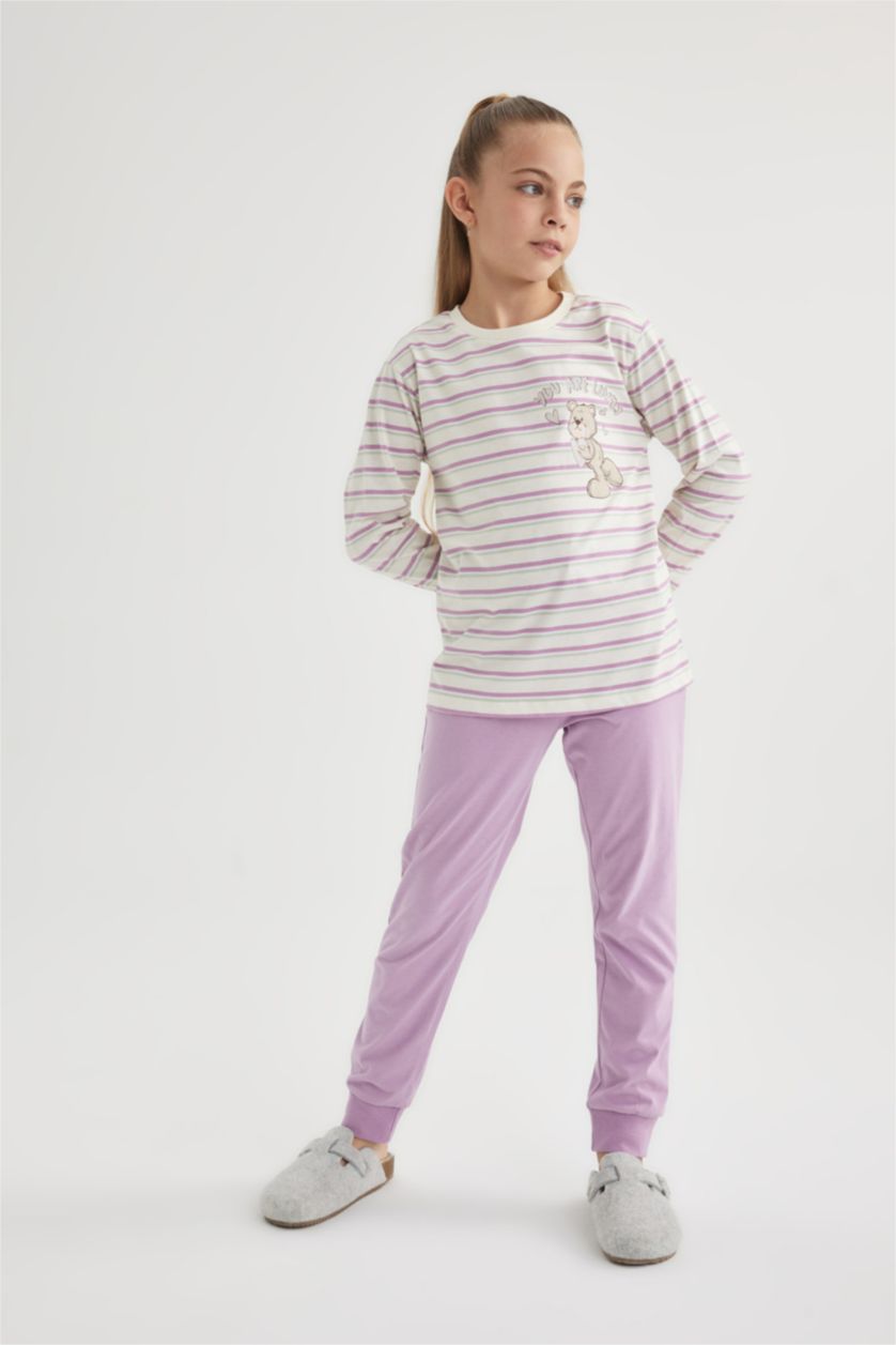 GIRLS & TEENS Sand Girl Striped Cotton 2 Piece Pajama Set