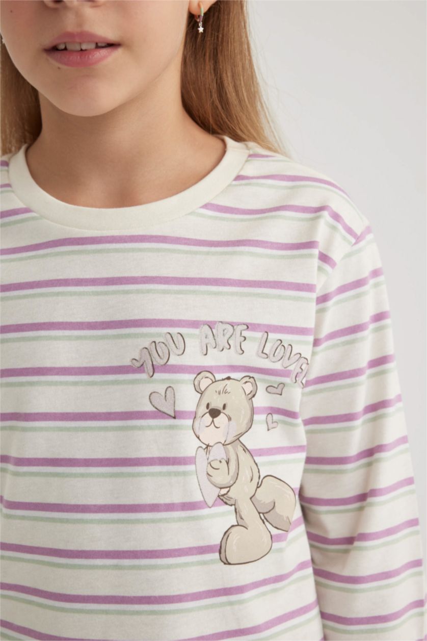 GIRLS & TEENS Sand Girl Striped Cotton 2 Piece Pajama Set