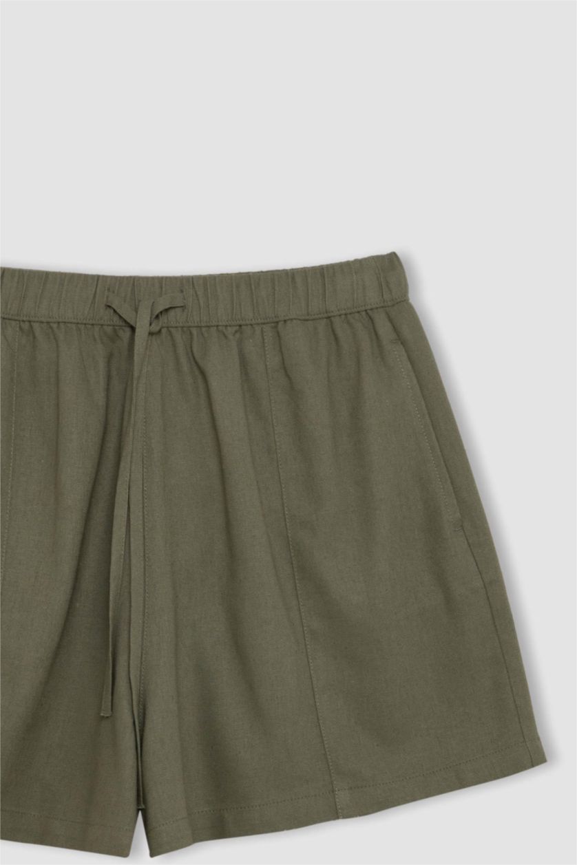 Женщины Светлый хаки Шорты стандартного кроя с высокой талией