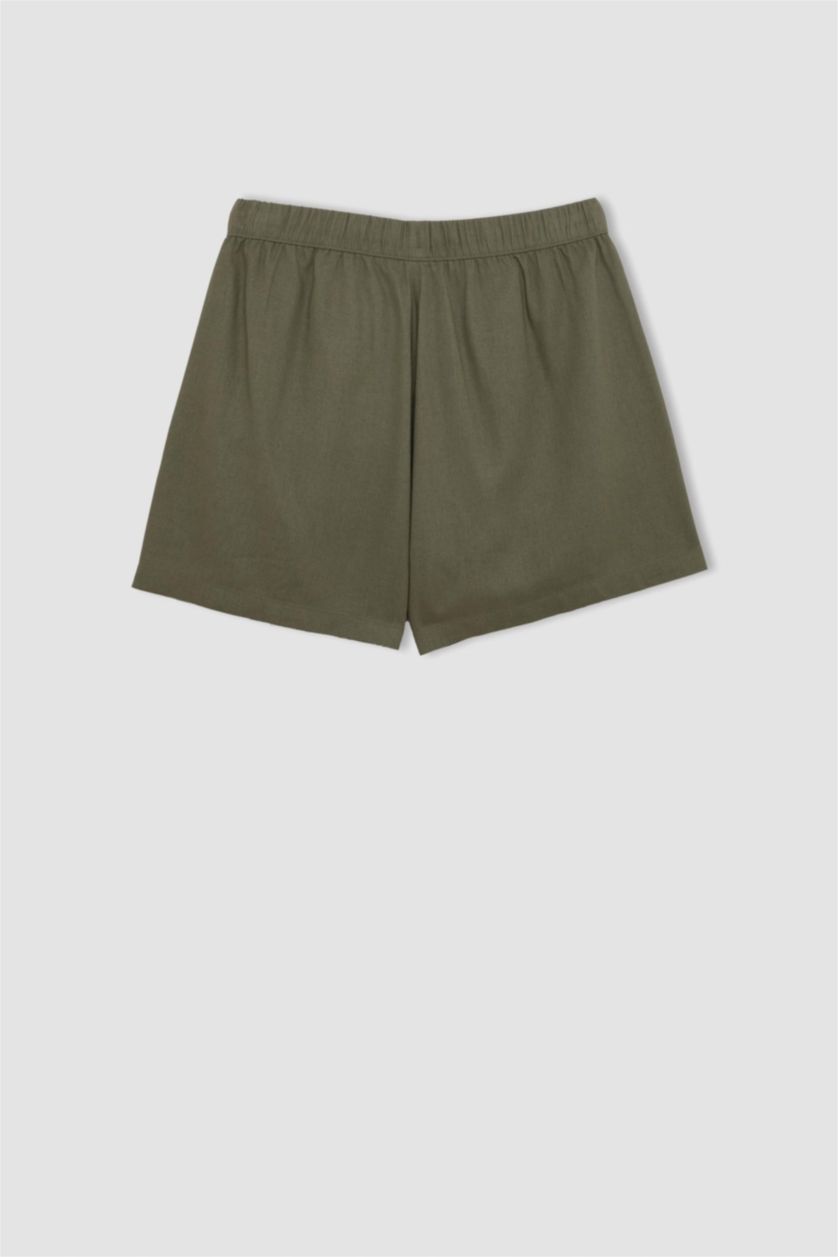 Женщины Светлый хаки Шорты стандартного кроя с высокой талией